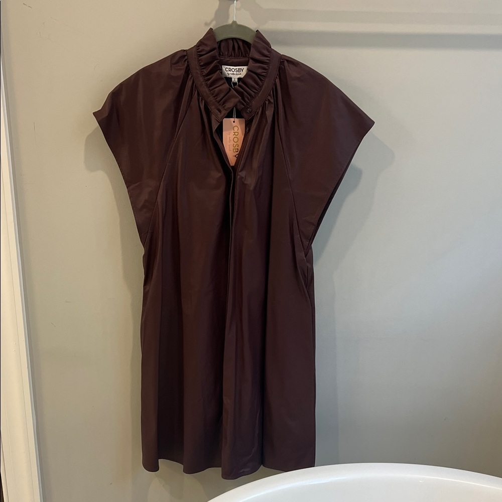 Crosby by Mollie Burch Faux Leather Dress Size Small NWT